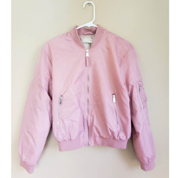 Zara Jackets & Blazers - 3/60 Zara pink bomber jacket💚
